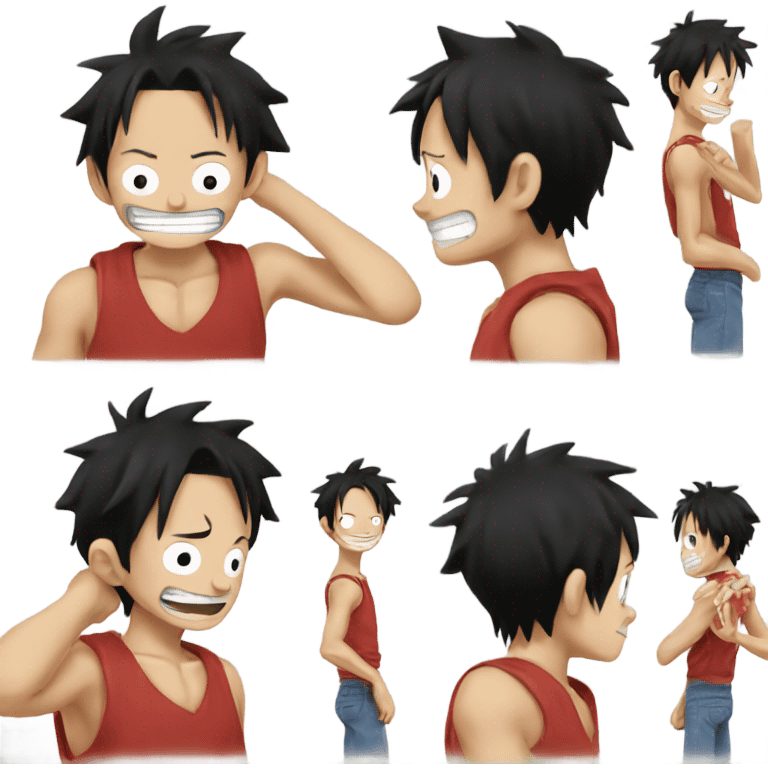 Luffy goodbye  emoji