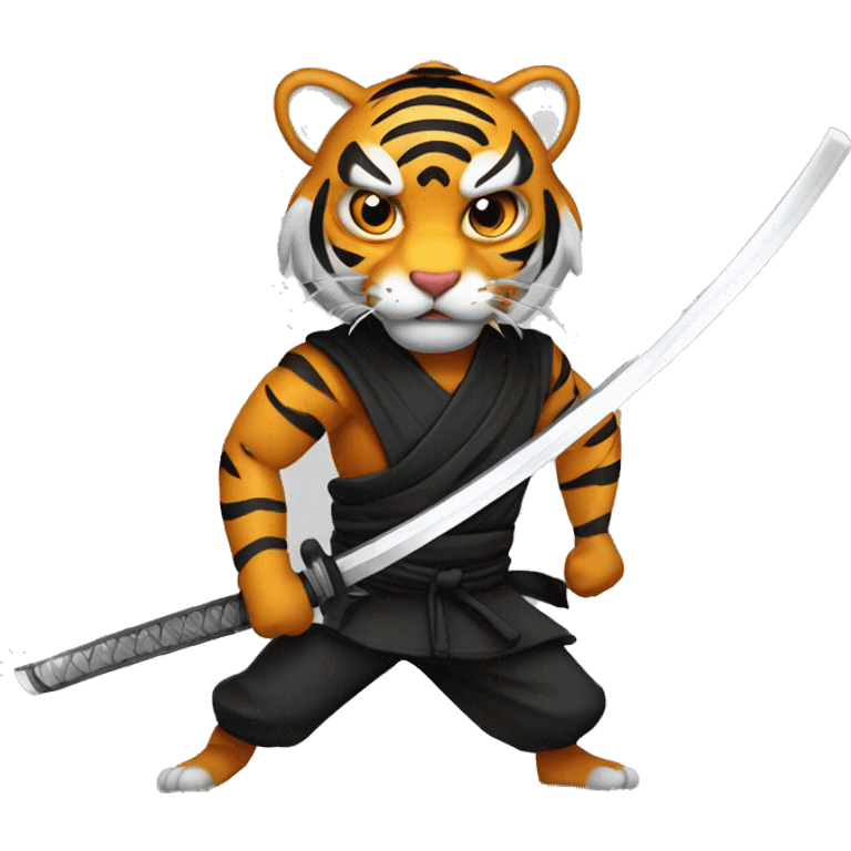 ninja Tiger with saber emoji