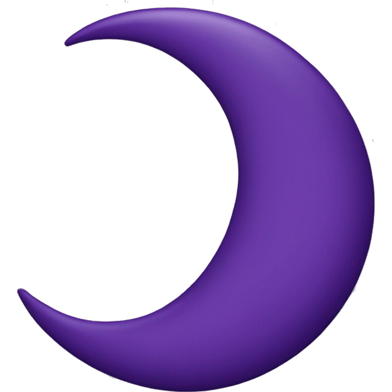 Cartoon purple crescent moon Facing right emoji