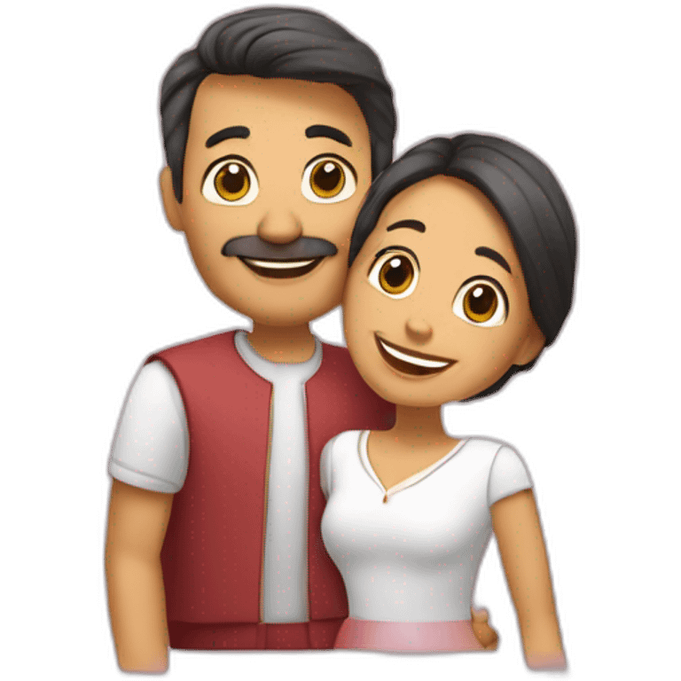 mi esposa y yo abrazandonos de felicidad y amor emoji