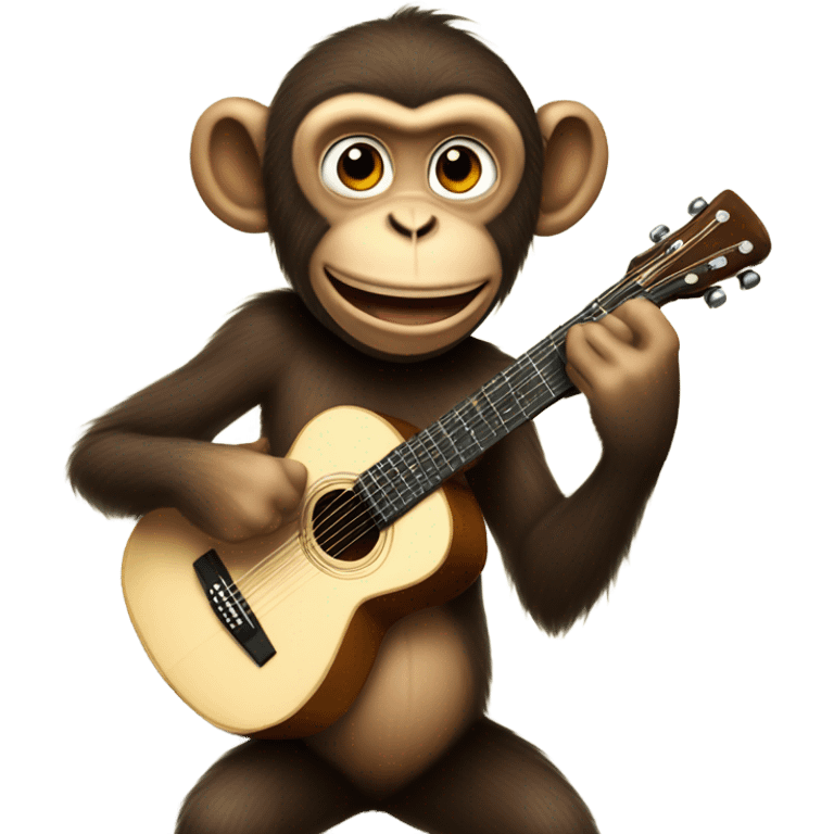 ￼ monkey playing guitar emoji