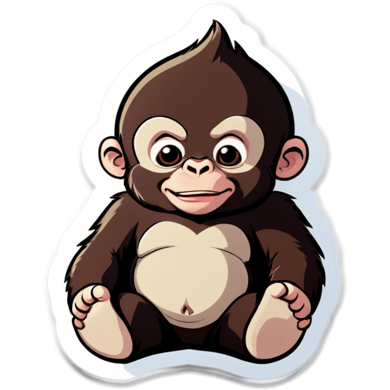 Adorable fat infant gorilla  emoji