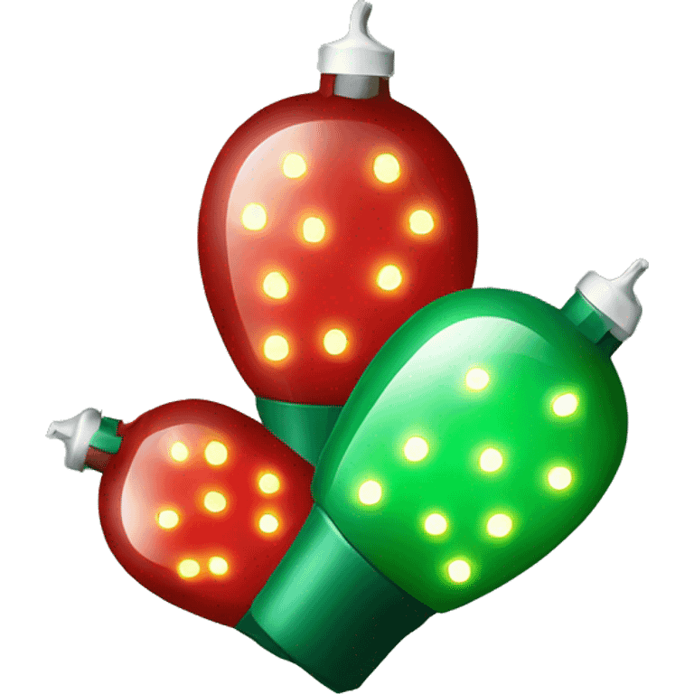 Green & Red Christmas lights emoji