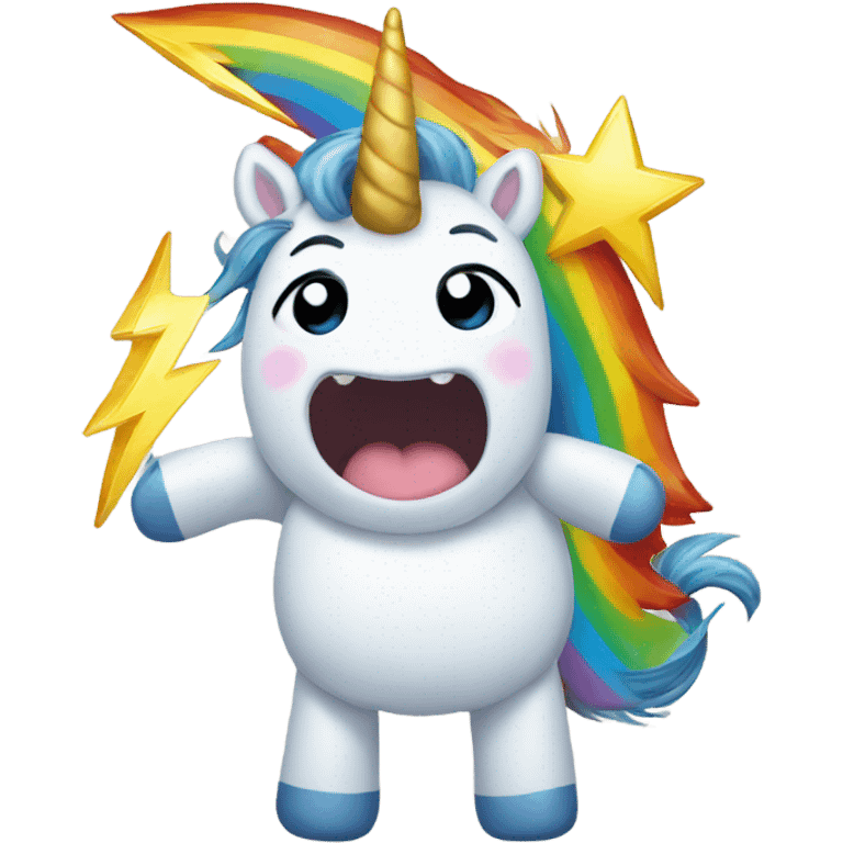 Unicorn with lightning bolt emoji