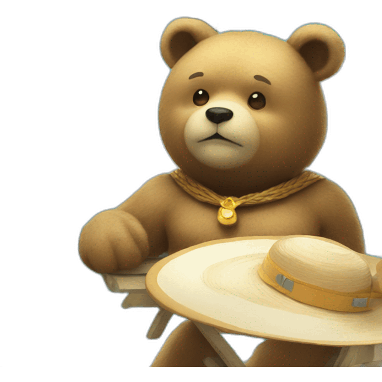 Heavenly Bear of power on vacation emoji