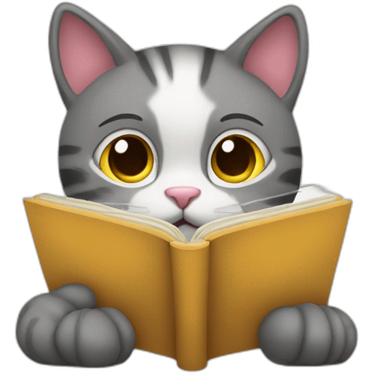 A cat reading a book emoji