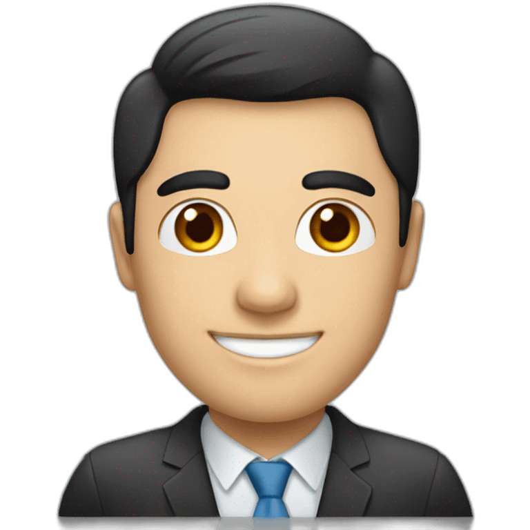 Human resources, black hair, man, turkish, professional smile, without glasses emoji