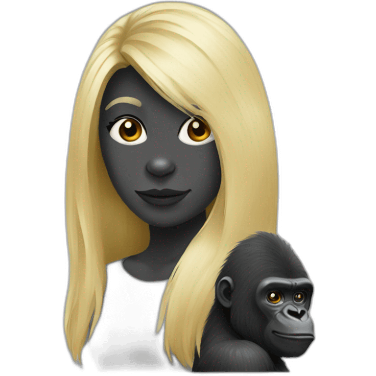 Gorilla and blonde girl emoji