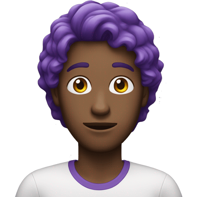 White Person wearing purple tshirt and says I don't know  emoji