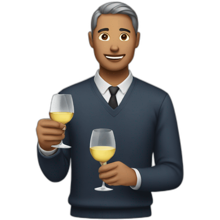 Person holding a wine glass emoji