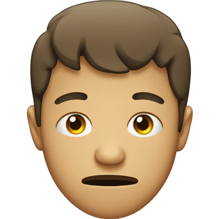 very sad tired face with bag under his eyes, young male emoji