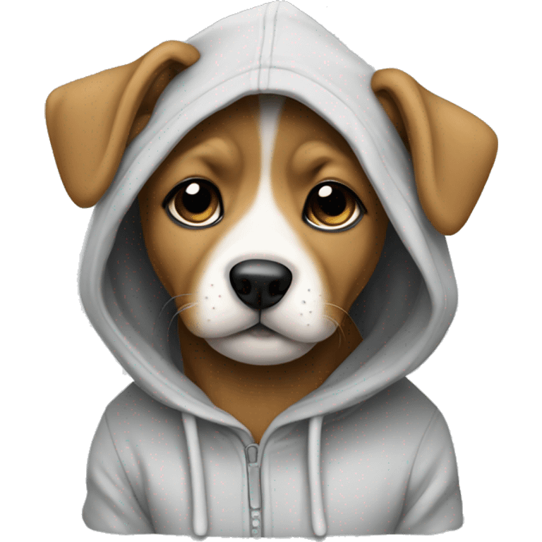 Puppy wearing hoodie emoji