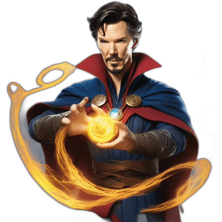 Doctor Strange, casting a spell in hyper-realistic style. emoji