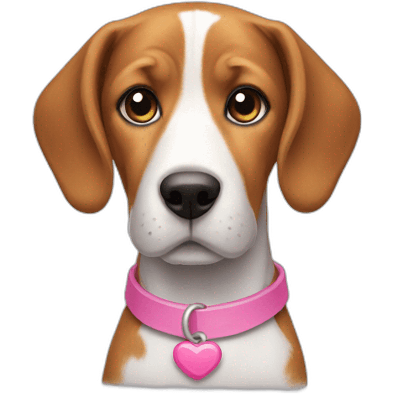 Beagle with pink collar emoji