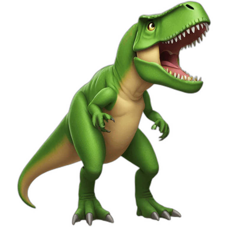 t-rex with human arms emoji