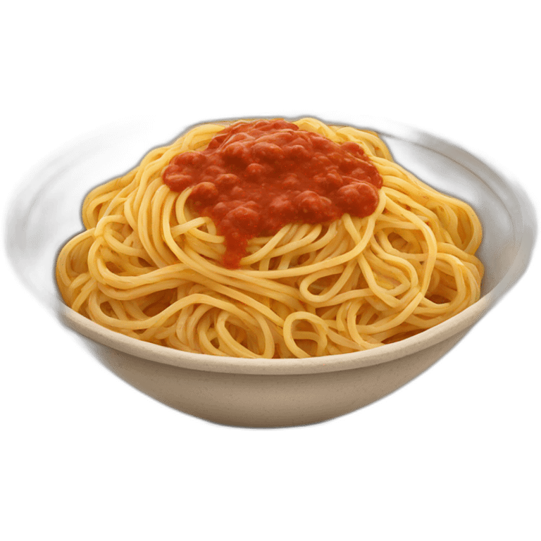 spaghetti with sauce in colosseum-shaped bowl emoji