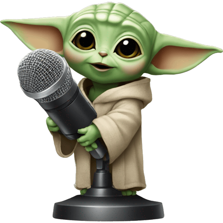 BABY YODA WITH MICROPHONE emoji