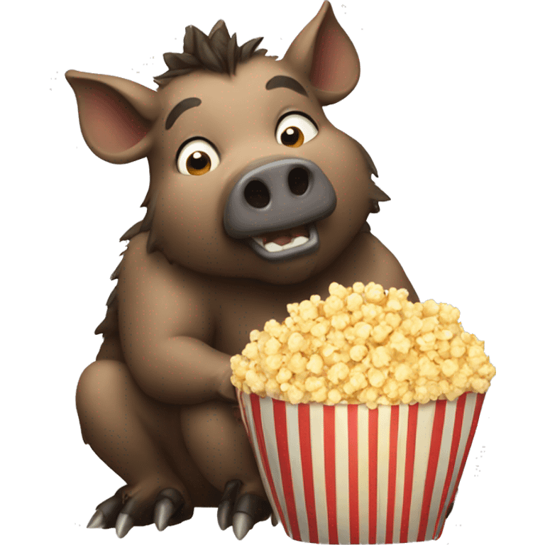 boar with popcorn emoji