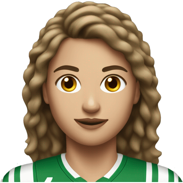 brwn-haired female athlete with sportssman emoji