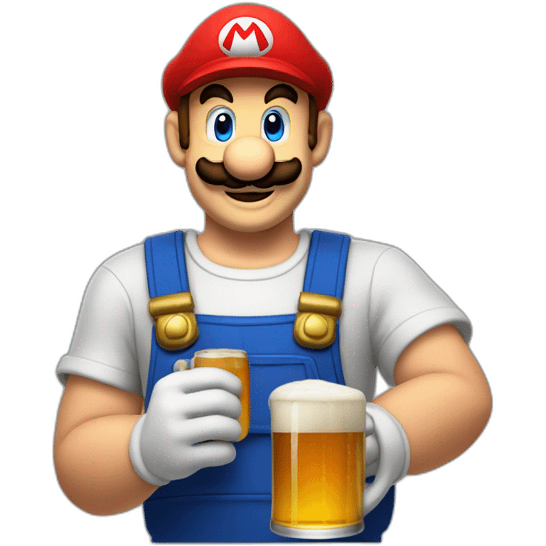 Mario qui boit une bière emoji