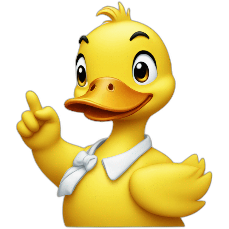 Yellow Duck with finger pointing at me  emoji