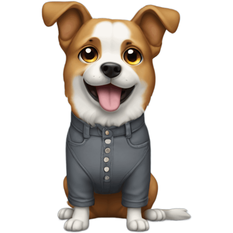 Dog wearing pants emoji