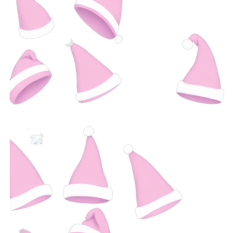 Light pink Santa hat with sparkly snowflakes  emoji