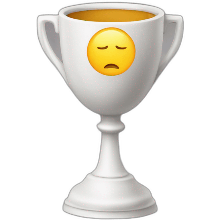 empty Christian cup for the winner with a cross emoji