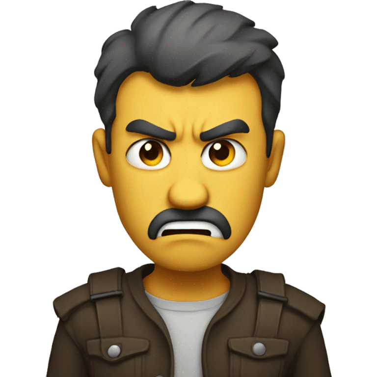 angry man with no emotions emoji