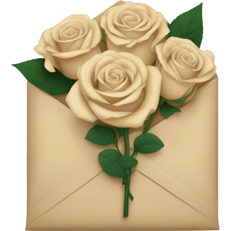 Beige roses in an envelope emoji