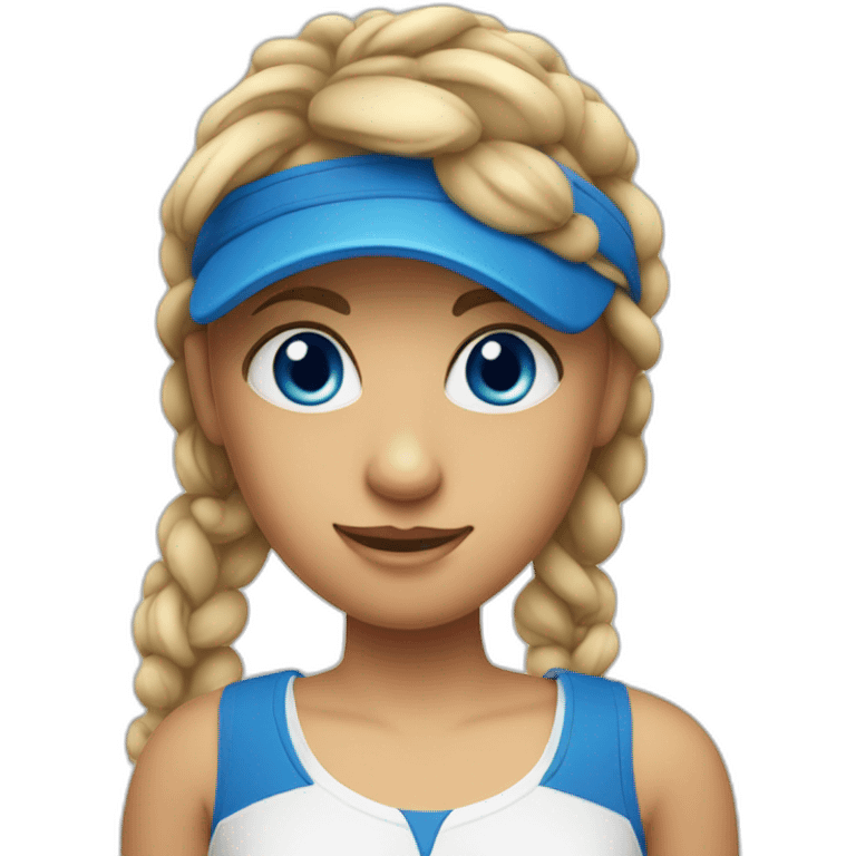 pretty tennis player with big blue eyes emoji