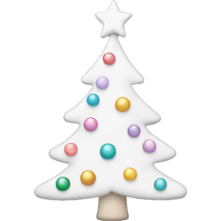 White Christmas tree with pastel decorations emoji