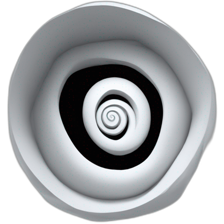 white 3d spiral in black hole emoji