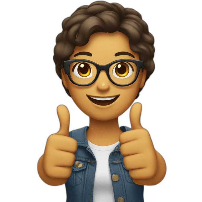 girl with glasses thumbs up emoji