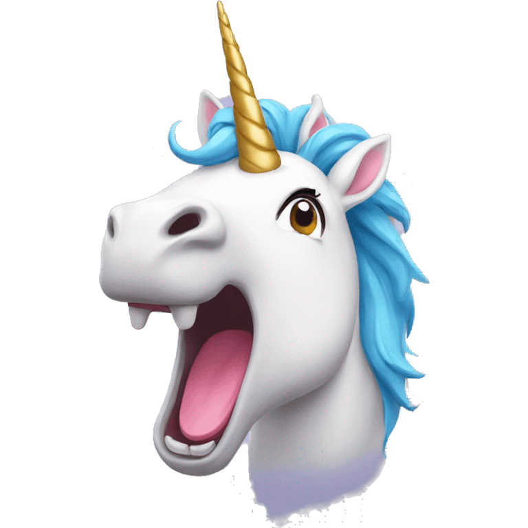 Unicorn with mouth open emoji