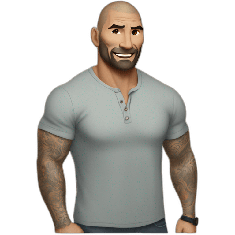 actor dave bautista cartoon wearing henley  emoji