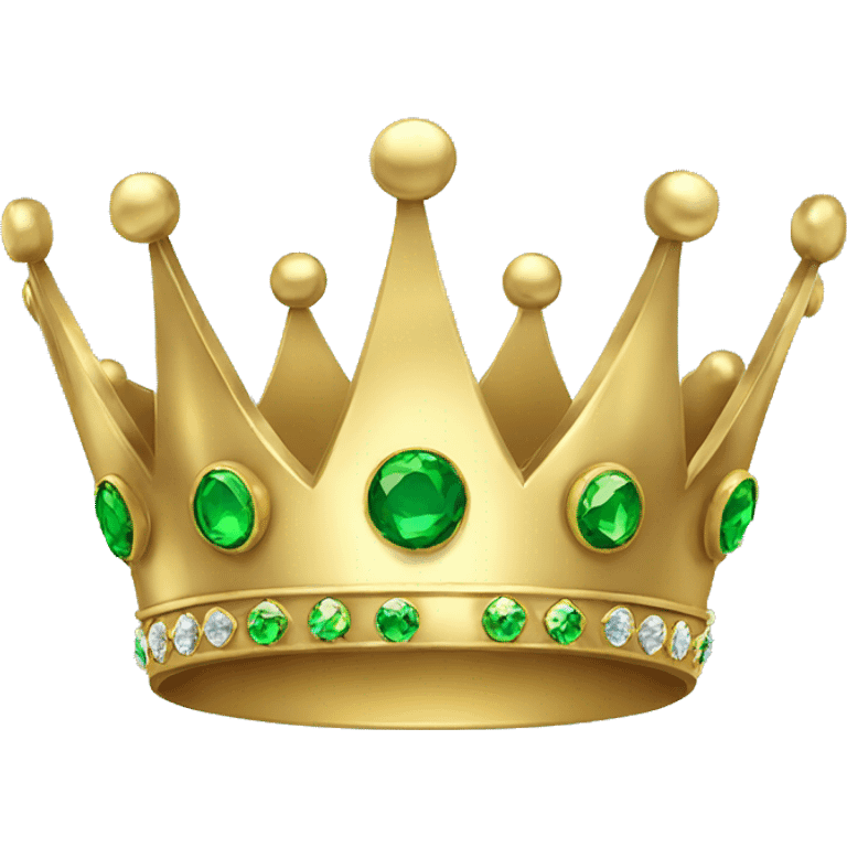 gold crown with green jewels emoji