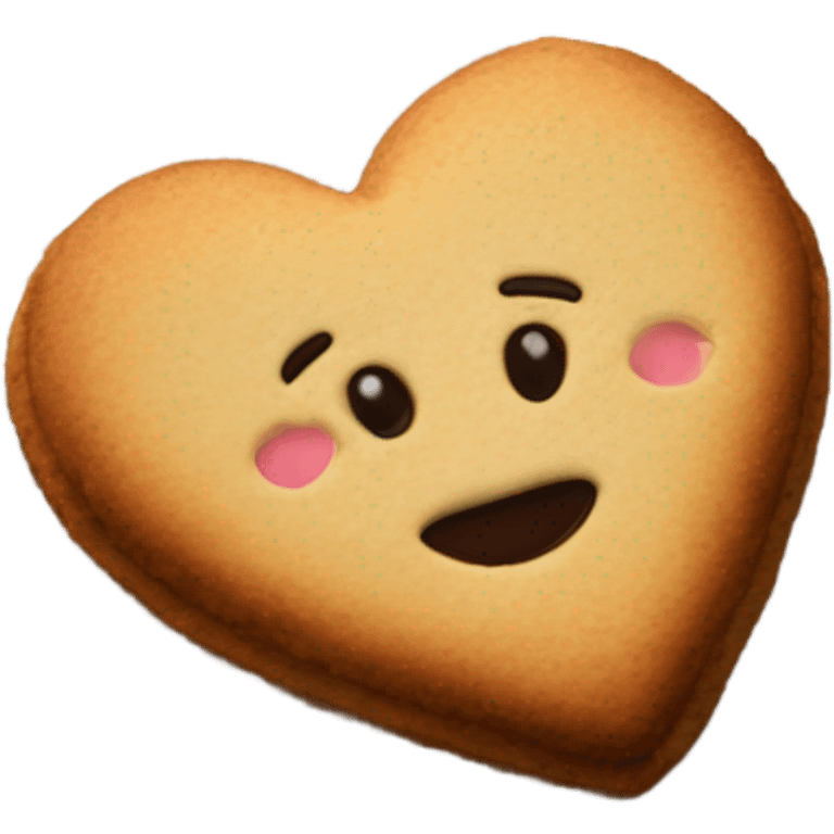 Cookie heart with book emoji