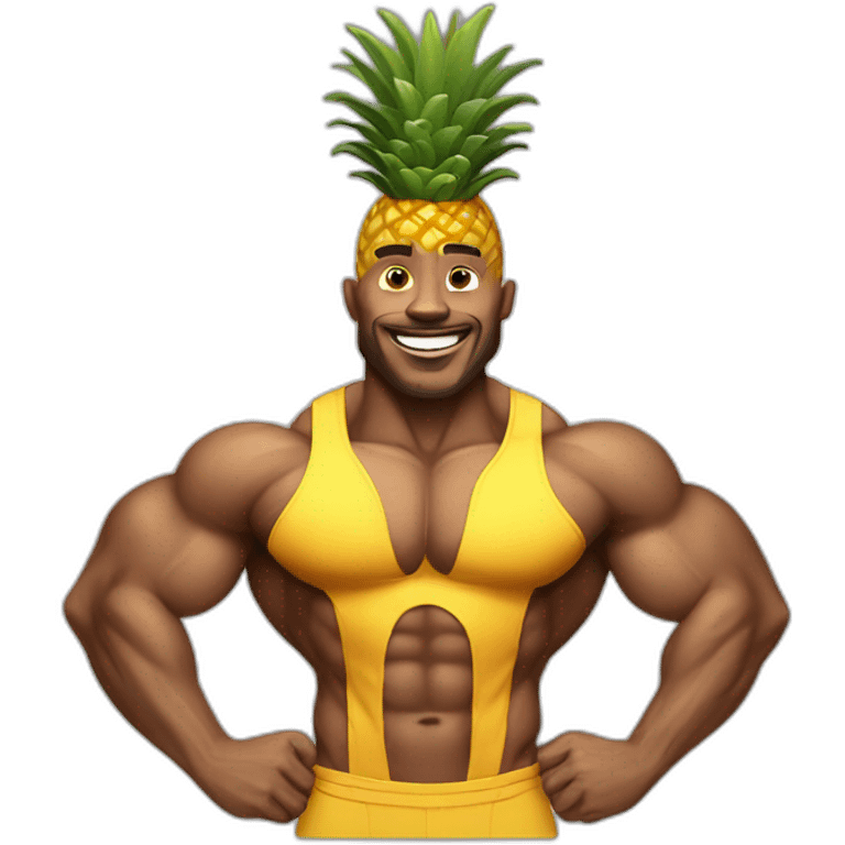 Man pineapple bodybuilder emoji