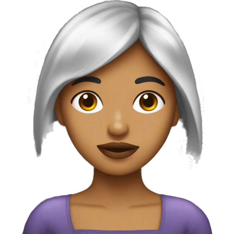 Una chica pequeña con la boca estilo kiss  emoji