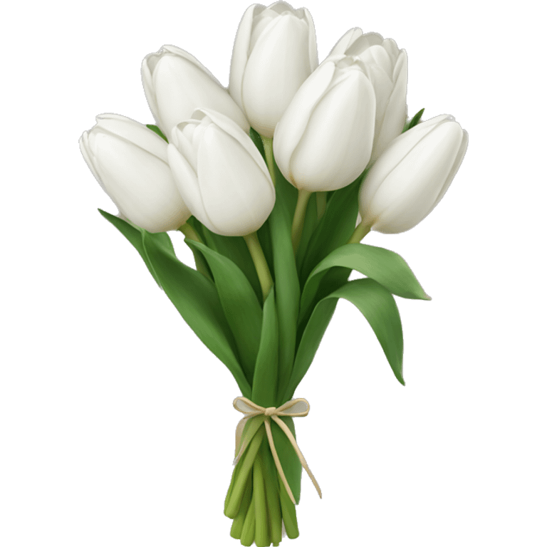 white tulip bouquet  emoji