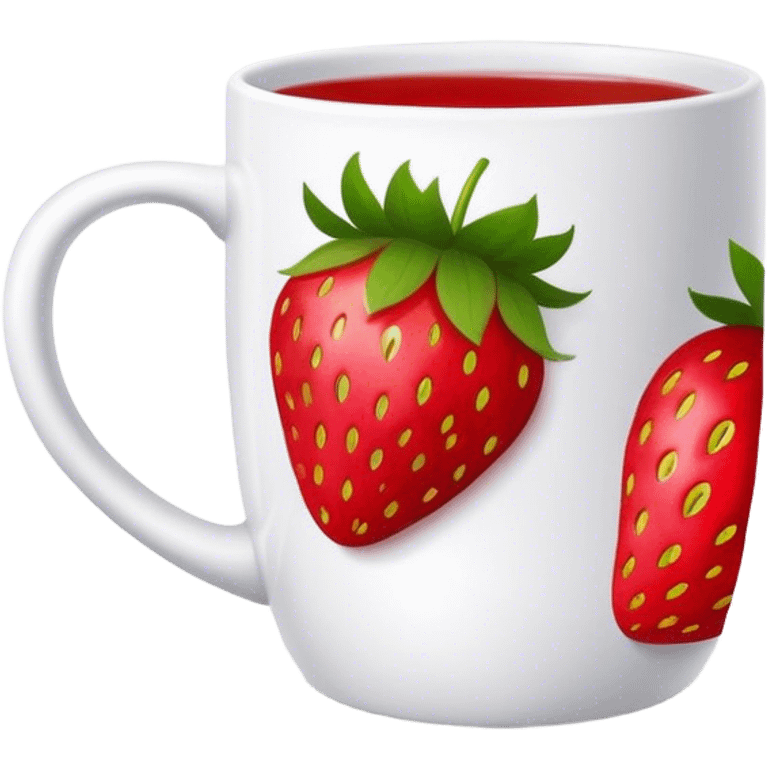 Mug with strawberry  emoji