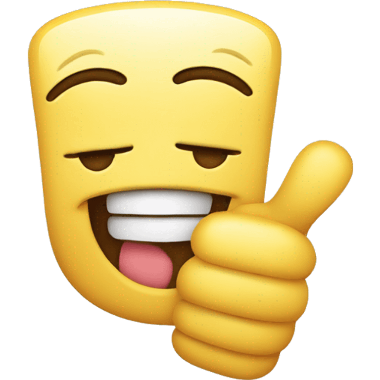 Smily face with two hands thumbs up emoji