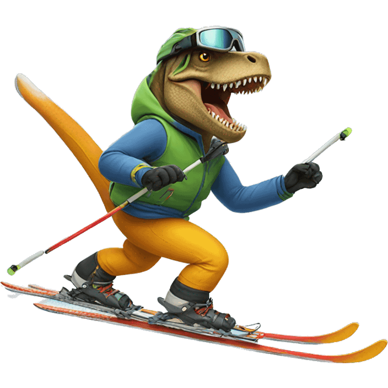 Trex skiing emoji