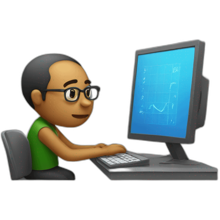 mathematician programmer sitting at the computer emoji