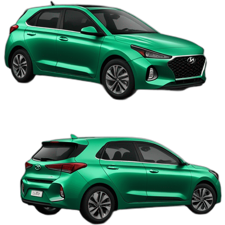 Voiture modèle i20 facelift 2024 hyundai couleur vert foncé emoji