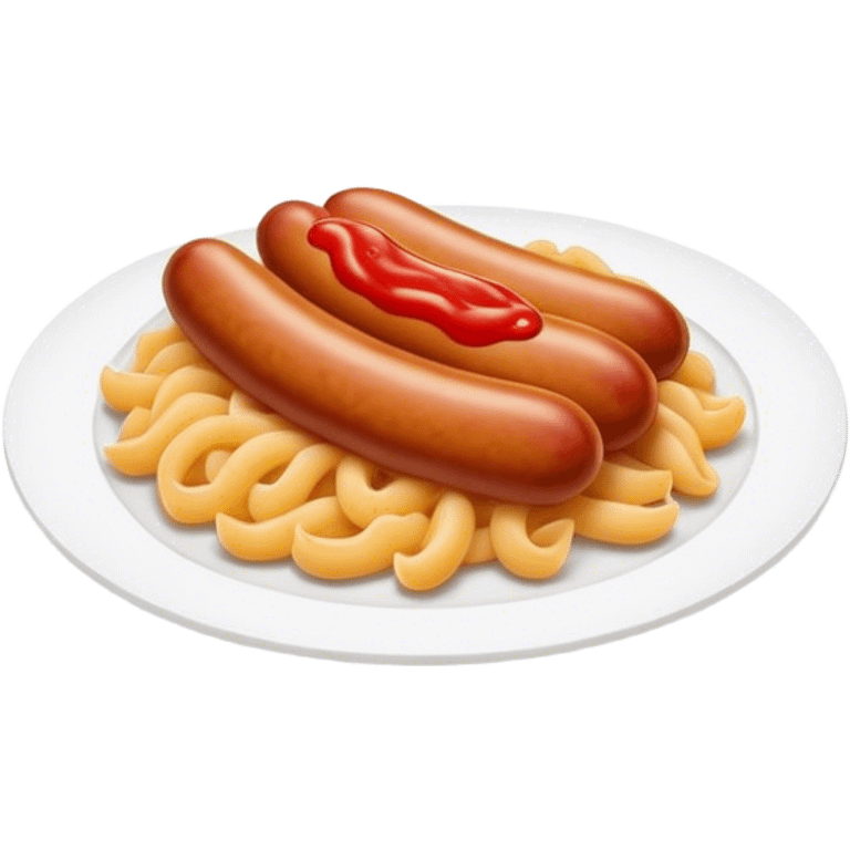 Fried sausage with macaroni and ketchup  emoji