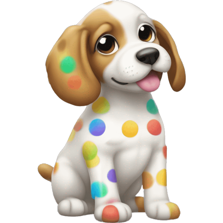 puppy with rainbow spots emoji