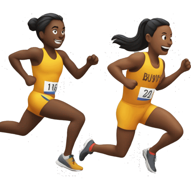 Two runners doing the relay race emoji