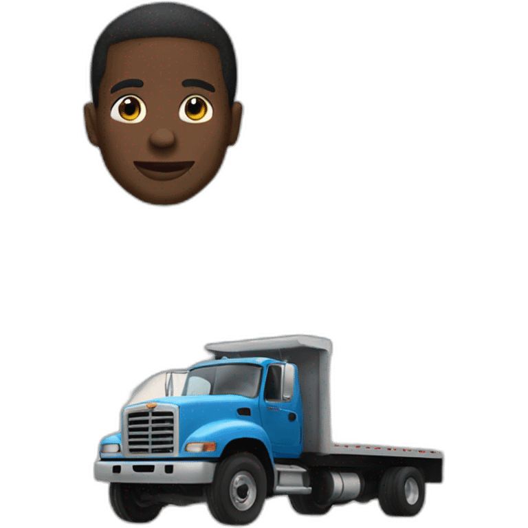 Black man in the Sky with truck emoji